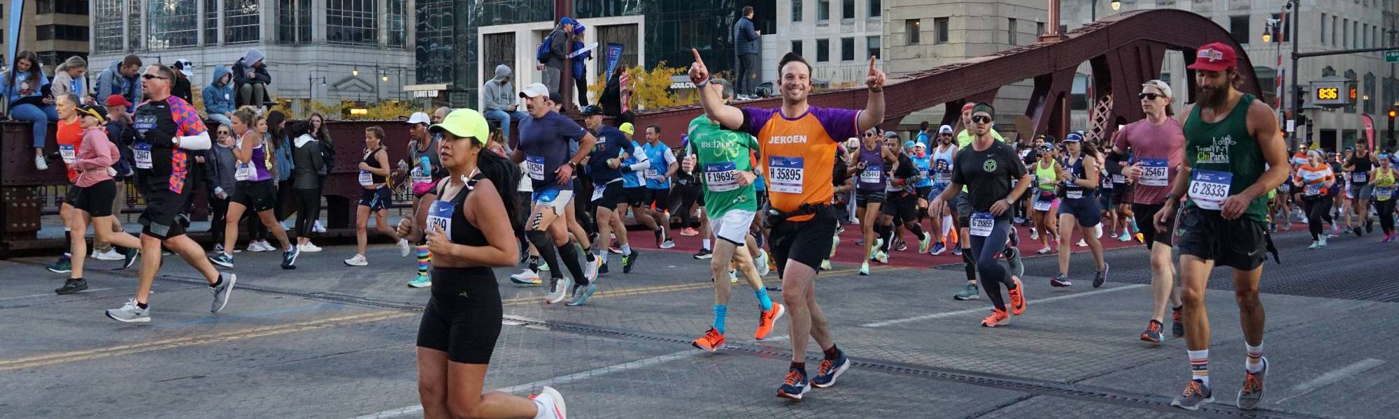 Hardloper op straat in Chicago
