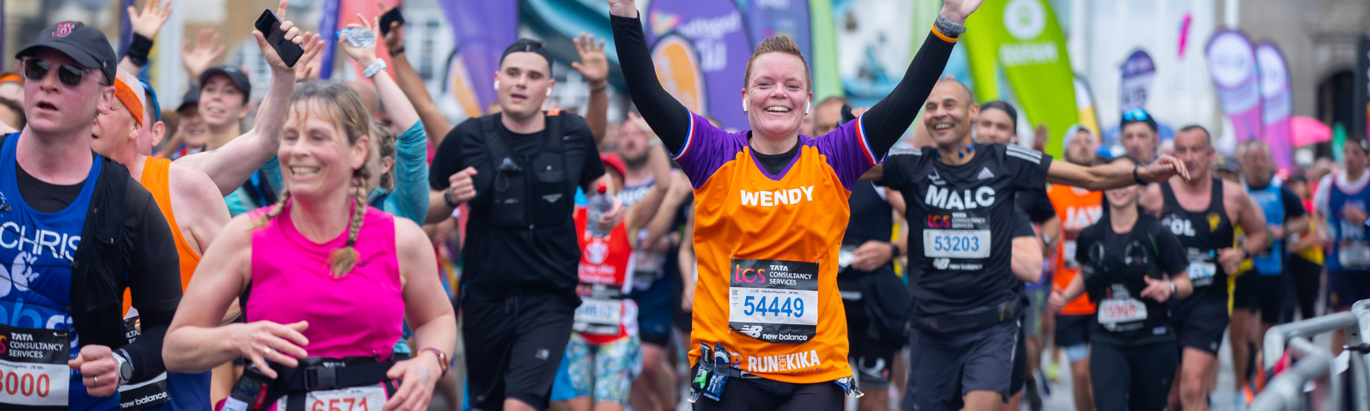 Groep hardlopers in Londen