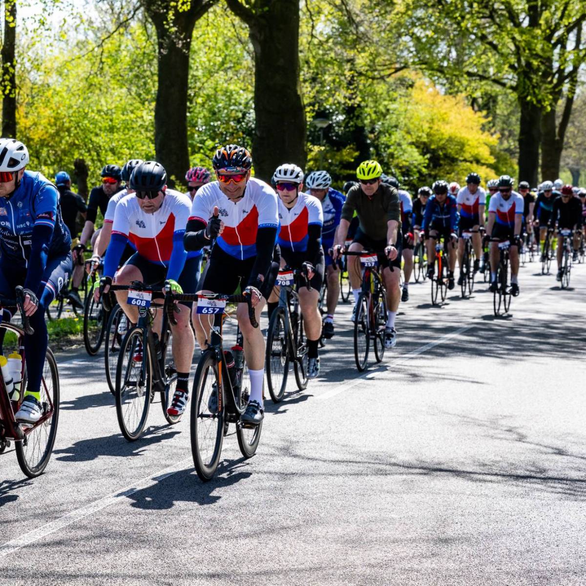 Pelotonstocht tijdens de Freedom Ride in Gelderland