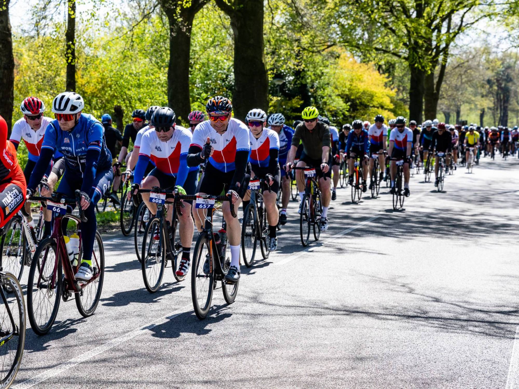 Pelotonstocht tijdens de Freedom Ride in Gelderland